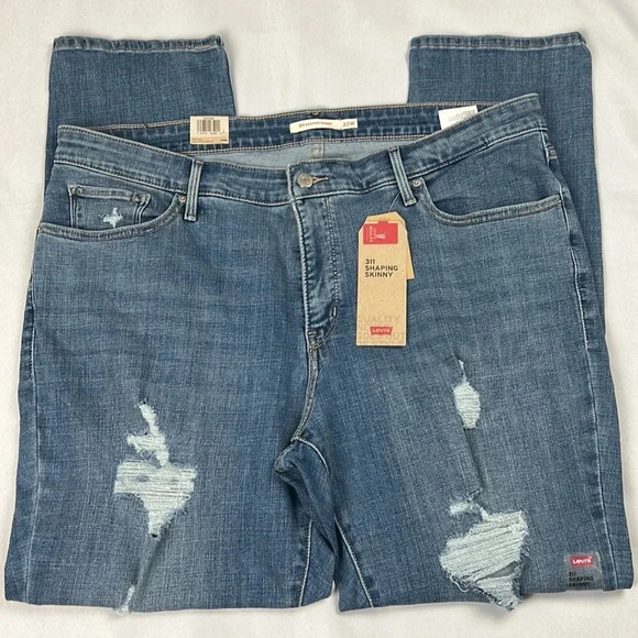 NEW Levi’s Sculpt 311 Shaping Skinny Distressed Jean Size 22W - Picture 3 of 12